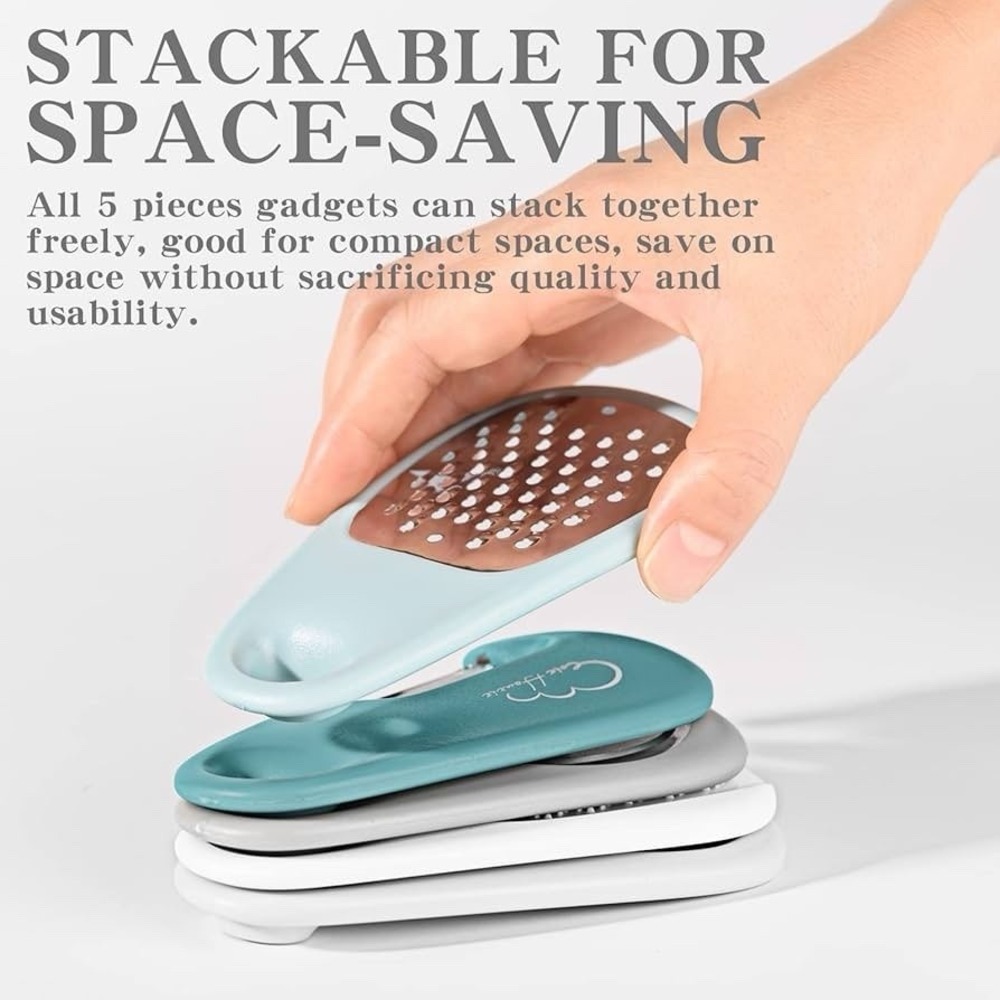 5 Pieces Compact Kitchen Gadgets With Locking Ring Travel RV Camping SpaceSaver